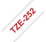 Ruban pour PTOUCH laminé Rouge/Blanc 24mmx8m TZE252