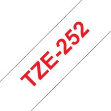 Ruban pour PTOUCH laminé Rouge/Blanc 24mmx8m TZE252