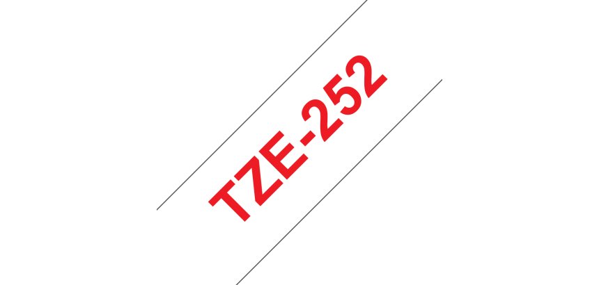 Ruban pour PTOUCH laminé Rouge/Blanc 24mmx8m TZE252