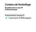 HP Bouteille d'encre cyan GT52authentique