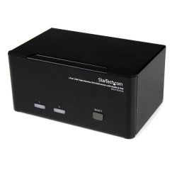 StarTech.com Switch Commutateur KVM USB 2 ports Sortie Vidéo DVI, Audio HUB USB 2.0 3 Écrans - 2 PC