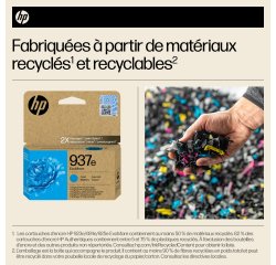 HP 937e Cartouche d’encre authentique EvoMore couleurs séparées pour imprimante jet d'encre