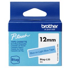 Brother BTAG-L33 ruban d'étiquette Bleu sur bleu clair