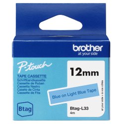 Brother BTAG-L33 ruban d'étiquette Bleu sur bleu clair