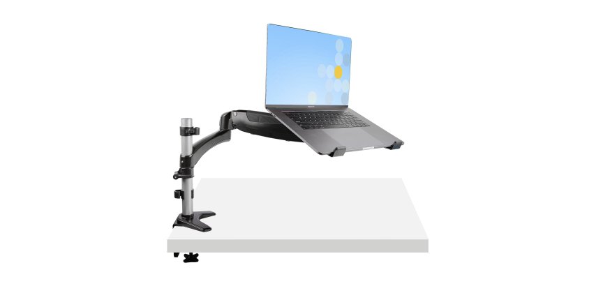 StarTech.com Support de Bureau pour Ordinateur Portable - Bras Articulé PC Portable ou Écran 34"(15kg) - Support VESA - Plateau Ordinateur Portable et Notebook Réglable - Fixation Pince Bureau