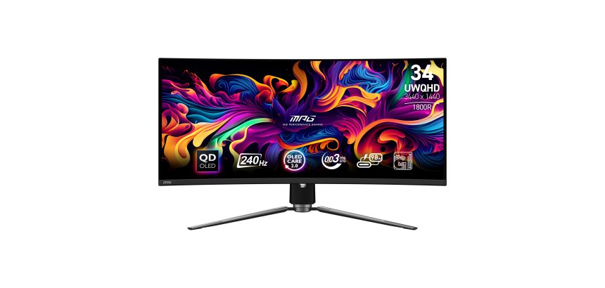 MSI MPG 341CQPX QD-OLED Monitor PC 86,4 cm (34") 3440 x 1440 Pixel UltraWide Quad HD Nero