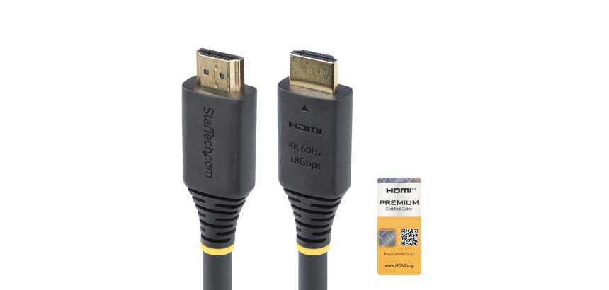 StarTech.com Câble HDMI Haut Débit Actif de 15m, 4K 60Hz/1440p 144Hz, HDR10/HDCP 2.2/ARC, 18Gbps, Cordon HDMI, UHD HDMI 2.0 pour TV/Moniteur/Écran, Gaine TPE
