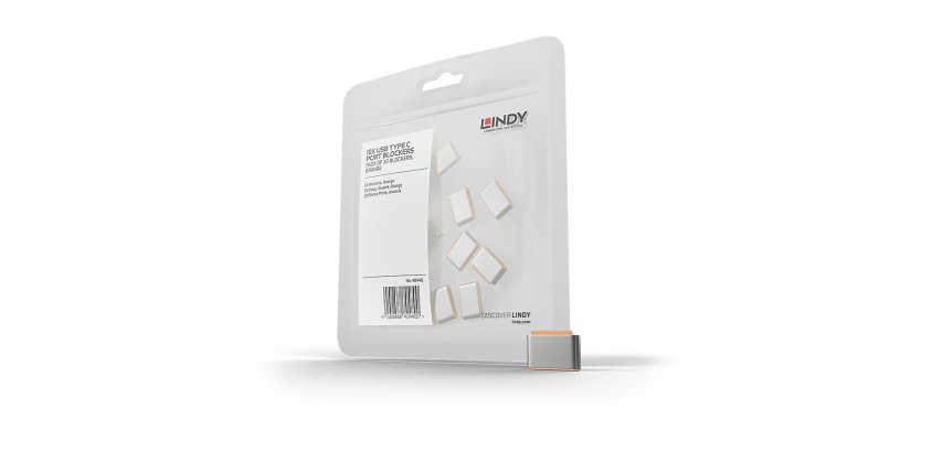 Lindy Bloqueurs de port USB Type C, orange, 10 pièces