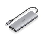 AISENS USB-C Dock 8 en 1, USB-C a 1xHDMI, 1xRJ45, 1xUSB-A 10G, 2xUSB-C 10G, 1xSD, 1xMicroSD, 1xUSB-C PD 100W, Gris, 20cm