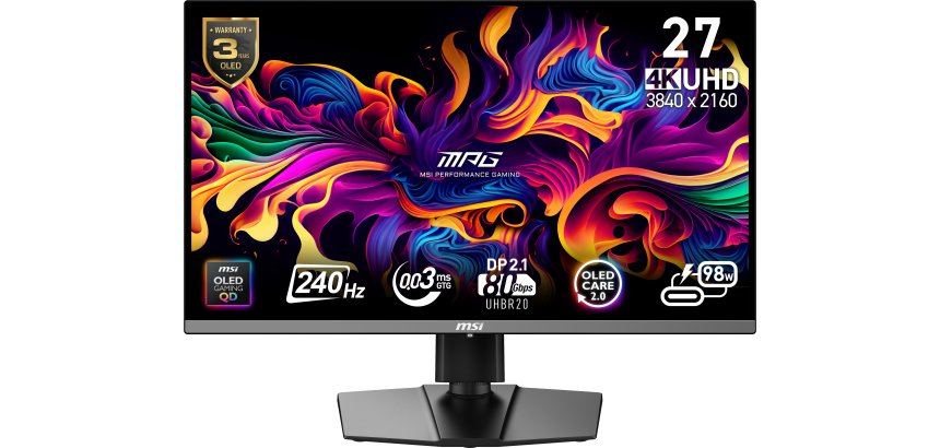 MSI MPG 272URX QD-OLED Monitor PC 67,3 cm (26.5") 3840 x 2160 Pixel 4K Ultra HD Nero