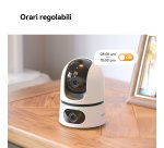 Imou Ranger DUAL 6MP. Telecamera da interno a doppia ottica (3MP+3MP), motorizzata, sirena integrata e faretto, rilevamento suoni anomali/umano/animale, smart tracking, funzione privacy, visione notturna, comunicazione bidirezionale, Wi-fi 2.4Ghz, registr