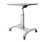 StarTech.com Mobiel Bureau - Ergonomisch Zit-Sta Computermeubel op Wielen - One Touch verstelbare Mobiele Werkplek - Bureautafel op Wielen voor Computer/Laptop - ideaal voor Onderwijs