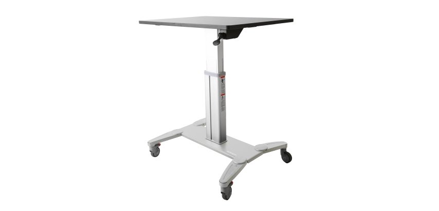 StarTech.com Mobiel Bureau - Ergonomisch Zit-Sta Computermeubel op Wielen - One Touch verstelbare Mobiele Werkplek - Bureautafel op Wielen voor Computer/Laptop - ideaal voor Onderwijs