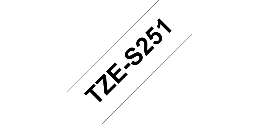 Brother TZE-S251 ruban d'étiquette Noir sur blanc TZ