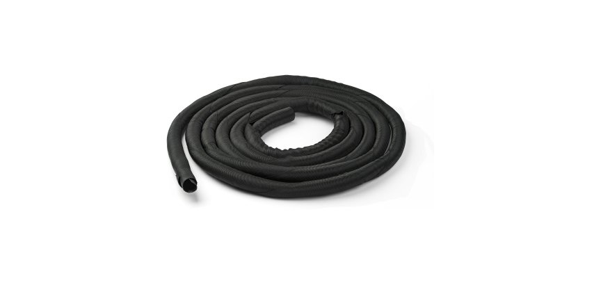 StarTech.com Gaine Cache-câbles de 4,6 m - Film en Matériau Torsadé Flexible - Gaine Extensible Diamètre 2.5-3.8 cm - Cache-câbles en Polyester - Noir