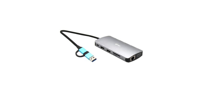 i-tec USB 3.0 USB-C/Thunderbolt 3x Display Metal Nano Dock with LAN + Power Delivery 100 W