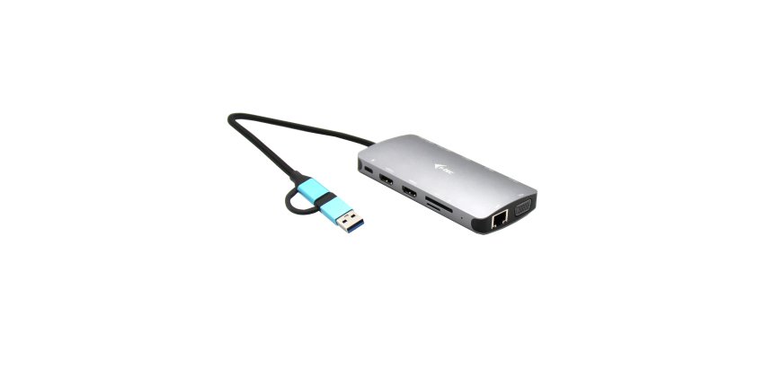 i-tec USB 3.0 USB-C/Thunderbolt 3x Display Metal Nano Dock with LAN + Power Delivery 100 W