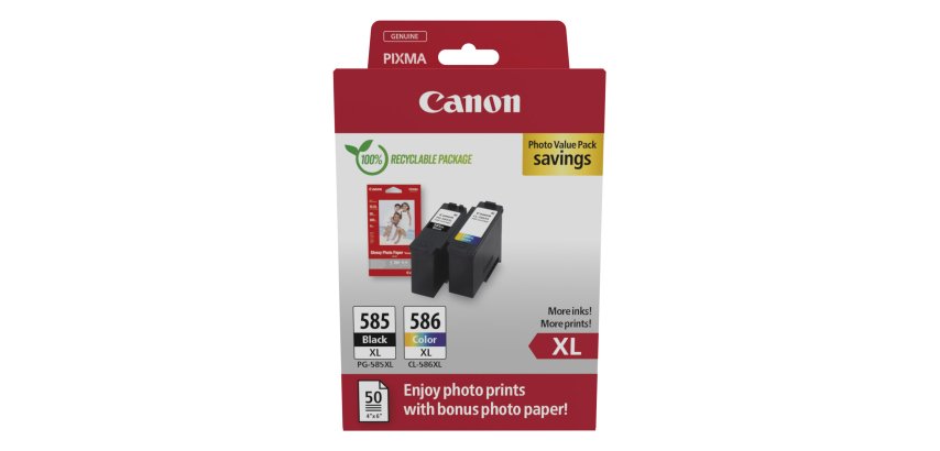 Canon PG-585XL/CL-586 PVP cartouche d'encre 2 pièce(s) Original Rendement élevé (XL) Noir, Cyan, Magenta, Jaune