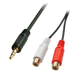 Lindy 35678 cable de audio 0,25 m 2 x RCA 3,5mm Negro, Rojo, Blanco