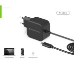 Conceptronic OZUL04BE 67W GaN USB PD Charger, Built-in USB-C Cable