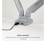 Fellowes Platinum Series Bras porte-écrans double - Argent