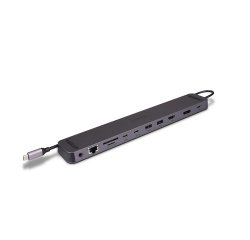 Lindy DST-Mini XT 810, Mini Docking Station USB-C pour Laptop pour un écran 8K ou deux écrans 4K60 et charge 100W