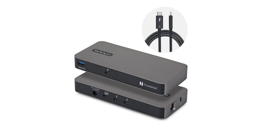 StarTech.com Hub Thunderbolt&trade; 5 à 4 Ports avec Thunderbolt&trade; Share KVM, 80/120 Gbps, Multi-Écrans 8K, PD 140W, USB-A 10 Gbps, TB4 et USB4, MacBook M4 Pro M4 Max M5