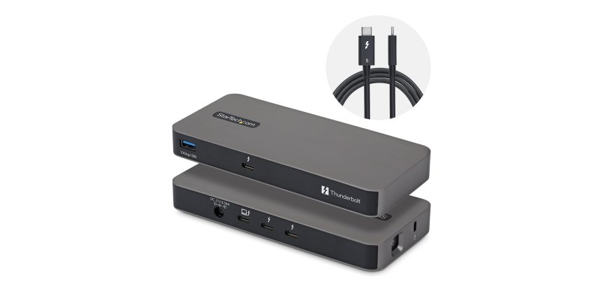 StarTech.com Hub Thunderbolt&trade; 5 à 4 Ports avec Thunderbolt&trade; Share KVM, 80/120 Gbps, Multi-Écrans 8K, PD 140W, USB-A 10 Gbps, TB4 et USB4, MacBook M4 Pro M4 Max M5