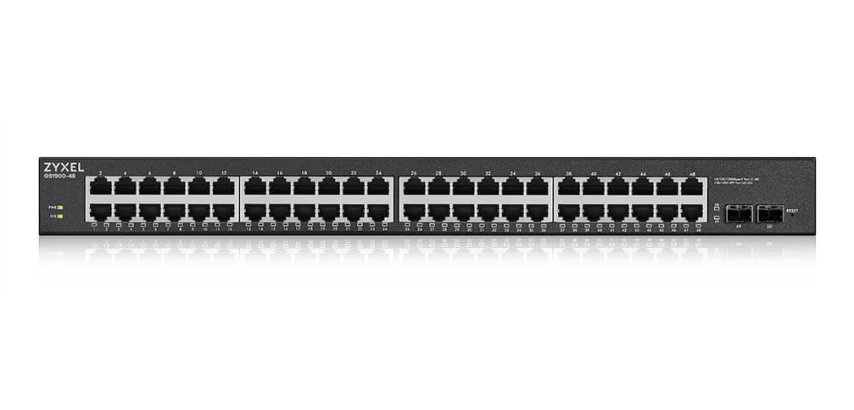 Zyxel GS1900-48HPv2 Géré L2 Gigabit Ethernet (10/100/1000) Connexion Ethernet, supportant l'alimentation via ce port (PoE) Noir