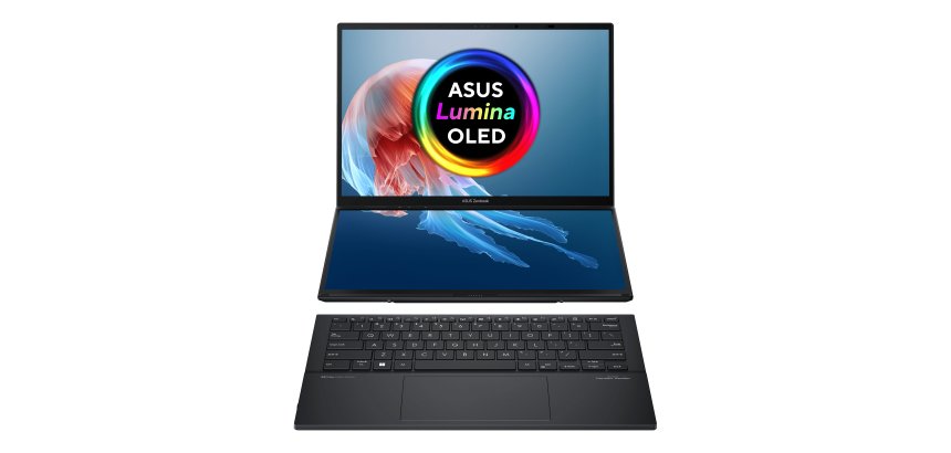 ASUS Zenbook Duo OLED UX8406MA-QL396W - Ordenador Portátil 14" WUXGA (Intel Core Ultra 9 185H, 32GB RAM, 1TB SSD, Arc Graphics, Windows 11 Home) Gris Tintero - Teclado QWERTY español
