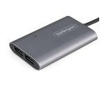 StarTech.com Thunderbolt naar Dual DisplayPort Adapter DP 1.4, Dual 4K 60Hz of Single 8K/5K Thunderbolt naar DP Converter, 2x DisplayPort Monitor Video Display Adapter - Mac & Windows