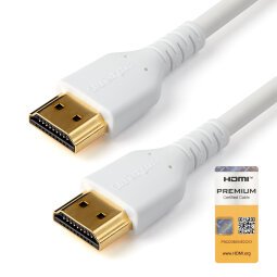 StarTech.com 2 m Premium Gecertificeerde HDMI 2.0 Kabel met Ethernet, Duurzame High Speed UHD 4K 60Hz HDR, Robuuste M/M Kabel met Aramidevezel, TPE, Ultra HD Monitors, TVs & Displays, Zwart