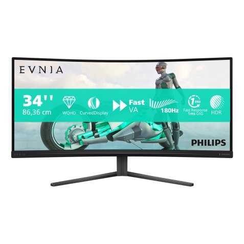 Philips Evnia 34M2C3500L/00 computer monitor 86,4 cm (34") 3440 x 1440 Pixels Wide Quad HD LCD Zwart