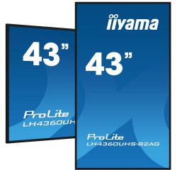 iiyama LH4360UHS-B2AG Écran d'affichage dynamique Carte A numérique 108 cm (42.5") LED Wifi 500 cd/m² 4K Ultra HD Noir Intégré dans le processeur Android 11 24/7