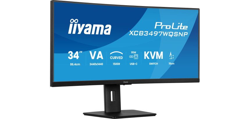 iiyama ProLite XCB3497WQSNP-B1 écran plat de PC 86,4 cm (34") 3440 x 1440 pixels UltraWide Quad HD LED Noir