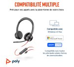 HP Poly Micro-casque Poly Blackwire 8225 stéréo USB-C + adaptateur USB-C/A