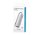 AISENS USB-C Dock 7 en 1, USB-C a 1xHDMI, 1xRJ45, 1xUSB-A 10G, 2xUSB-C 10G, 1xSD, 1xMicroSD, Gris, 20cm