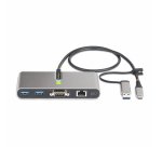 StarTech.com Hub USB-C à 2 Ports USB-A avec Ethernet et RS-232, Dongle USB-C vers USB-A, 100W PD Pass-Through, 2x USB-A 5Gbps, Gigabit Ethernet, Série RS232 (FTDI)