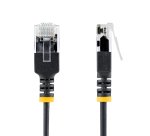 StarTech.com 1m Black Snagless Ultra-Thin CAT6a Ethernet Cable, FTP, Pure Bare Copper Wire, 34AWG Slim RJ45 Network Patch Cord, Fluke Channel Tested