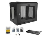 StarTech.com Armadio Rack 19" 9U a 2 Montanti a Muro - Server Rack 19 Pollici con Ripiano 1U per Switch e Dispositivi di Rete/AV/IT - Rack Dati Venitlato montabile a parete