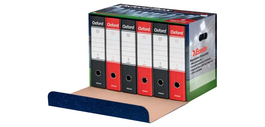 Esselte OXFORD BOX CALCIO 6xG85 (Rosso - Nero)