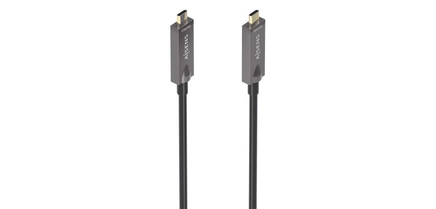 AISENS - Cable USB 3.1 Gen2 10Gbps AOC 4K@60Hz 3A 60W E-Marker, tipo USB-C/M-USB-C/M, Negro, 7.5m