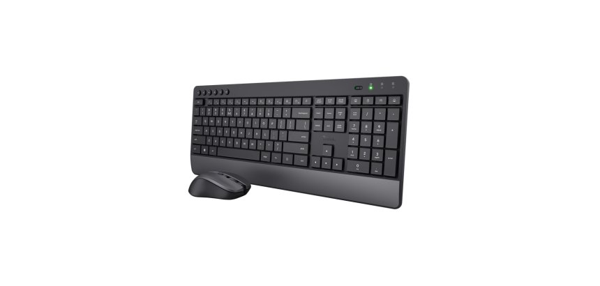 Trust Pack Teclado QZERTY Español + Ratón RF inalámbrico Negro Trezo