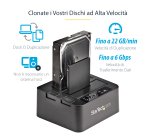 StarTech.com Docking Station per Hard Disk a 2 Slot - Duplicatore Standalone USB 3.0 (5 Gbps)/eSATA per SSD/HDD SATA III 2.5/3.5", Clonatore di Hard Drive con Carica dall'Alto
