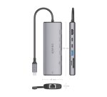 AISENS USB-C Dock 7 en 1, USB-C a 1xHDMI, 1xRJ45, 1xUSB-A 10G, 2xUSB-C 10G, 1xSD, 1xMicroSD, Gris, 20cm
