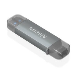 AISENS Lector de Tarjetas SD, Micro SD, MMC, RS-MMC, MMC Micro, USB-A y USB-C, Gris