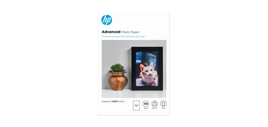 HP Confezione da 100 fogli di carta fotografica Advanced, lucida, 250 g/m2, 10 x 15 cm (101 x 152 mm)