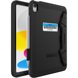 OtterBox Defender-standaardhoes voor iPad 10th gen, schokbestendig, ultra robuuste met ingebouwde schermbeschermer, 2x getest volgens militaire standaard, Zwart