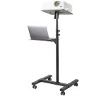 StarTech.com Mobile Projector and Laptop Stand/Cart - Heavy Duty Portable Projector Stand (2 Shelves, hold 22lb/10kg each) - Height Adjustable Rolling Presentation Cart w/Lockable Wheels