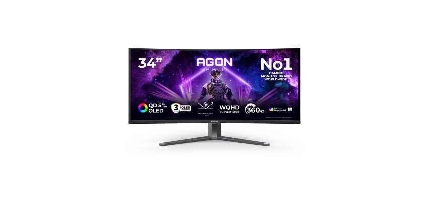AOC AGP346UCSD écran plat de PC 86,4 cm (34") 3440 x 1440 pixels Wide Quad HD QD-OLED Noir